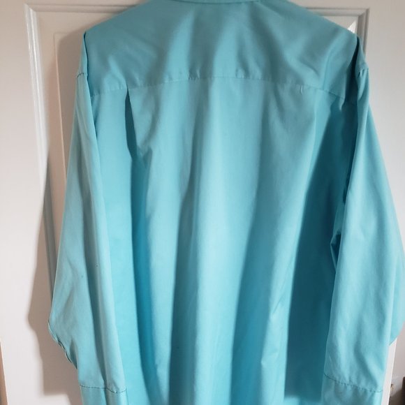 Aqua Dress Shirt Donald Trump Signature Collection Non-Iron Large - Picture 5 of 5